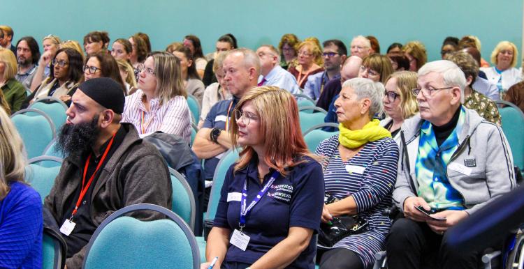 Audience listening to a speaker at Healthwatch Summit 2023