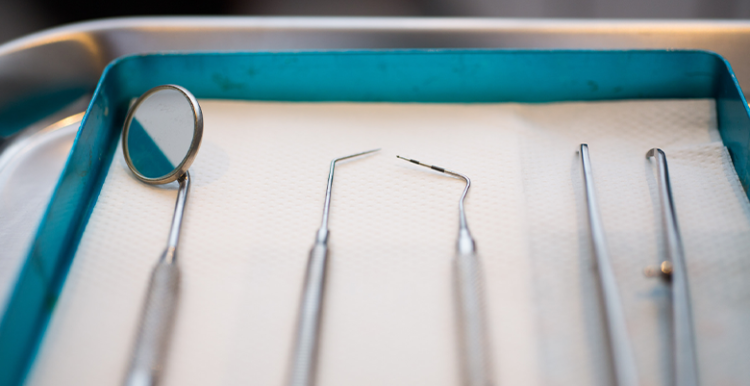 tray of dental instruments 